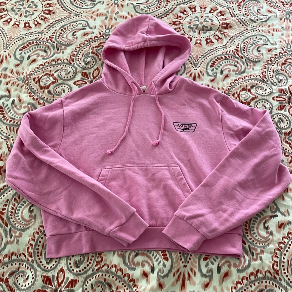 Vans® pink cropped top hoodie (MEDIUM)